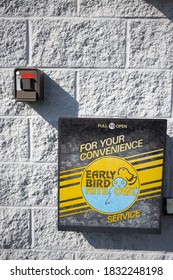 Manchester, Ct/ USA - Oct 10, 2020: Key Drop Off Box For Night Owl Or Early Bird Service At Toyota Lynch In Manchester