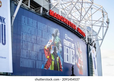 MANCHESTER, ENGLAND- 27 November 2021: Manchester United Old Trafford Football Stadium