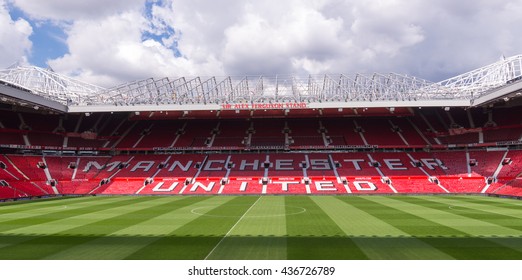 MANCHESTER, ENGLAND - APRIL 13 : The Old Trafford stadium on APRIL 13,2016 in Manchester, England. Old Trafford is home of Manchester United football club