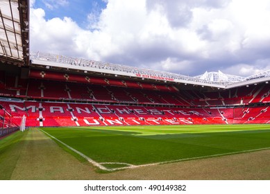 MANCHESTER, ENGLAND - APRIL 13 : The Old Trafford stadium on APRIL 13,2016 in Manchester, England. Old Trafford is home of Manchester United football club