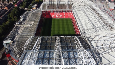 Manchester England. August 31, 2022. Aerial View Of Old Trafford Football Stadium. 