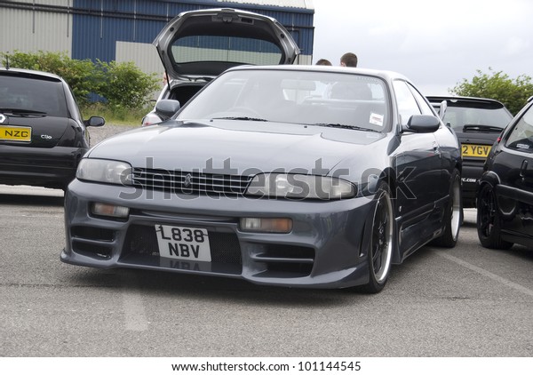 MANCHESTER, ENGLAND -\
JUNE 29 : Nissan Skyline on June 29th 2008 in Manchester, England,\
UK. Bowlers Exhibition Centre is the host of Liquid Cars Modified\
and Performance Car\
Event