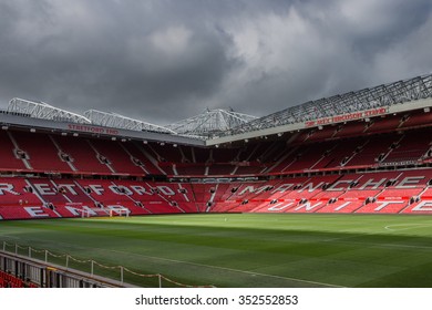 MANCHESTER, ENGLAND - OCTOBER 1, 2014: Old Trafford stadium on October 1 ,2014 in Manchester, England. Old Trafford is home of Manchester United football club