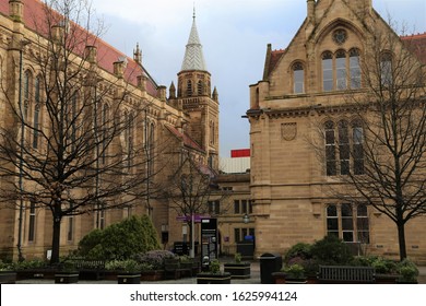 Manchester, England, UK.  January 12, 2020. The Whitworth Hall In The Old Quad At The University.