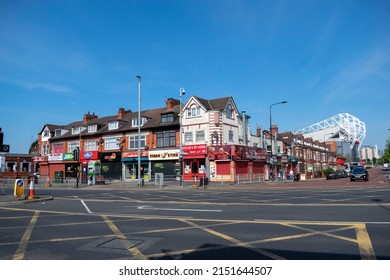 Manchester, Lancashire, England - April 20, 2022. Street View In Old Trafford.