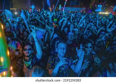 Manchester, Tennessee USA - 06-18-2022: Disclosure Plays From Large EDM Crowd At Bonnaroo Music Festival