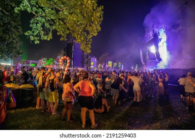 Manchester, Tennessee USA - 06-18-2022: Disclosure Plays From Large EDM Crowd At Bonnaroo Music Festival