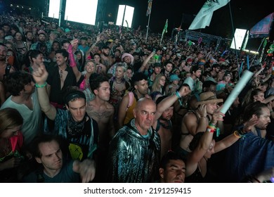 Manchester, Tennessee USA - 06-18-2022: Disclosure Plays From Large EDM Crowd At Bonnaroo Music Festival