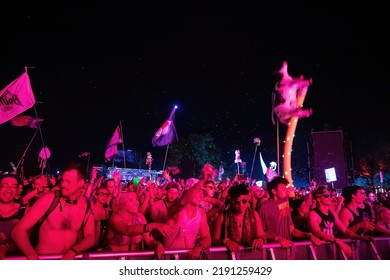 Manchester, Tennessee USA - 06-18-2022: Disclosure Plays From Large EDM Crowd At Bonnaroo Music Festival