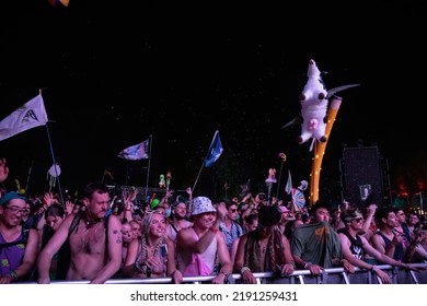 Manchester, Tennessee USA - 06-18-2022: Disclosure Plays From Large EDM Crowd At Bonnaroo Music Festival