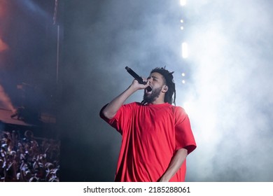 Manchester, Tennessee USA - 06-18-2022: J Cole Performs At Bonnaroo Music Festival