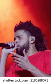 Manchester, Tennessee USA - 06-18-2022: J Cole Performs At Bonnaroo Music Festival