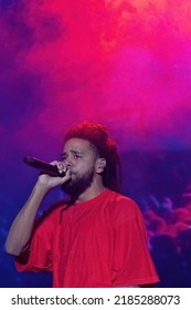 Manchester, Tennessee USA - 06-18-2022: J Cole Performs At Bonnaroo Music Festival