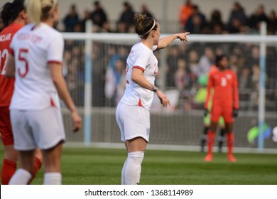 Manchester, UK - 5 April 2019: England's Lucy Bronze Pointing For Her Teammate To Mark A Player