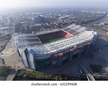 MANCHESTER, UK - APRIL 2017: Aerial View Of Old Trafford, Manchester United Football Club