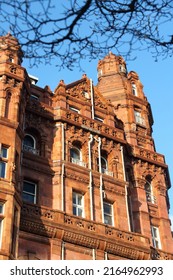 Manchester, UK. Historic Hotel Built In Eclectic Edwardian Baroque Architecture Style. Listed Monument.