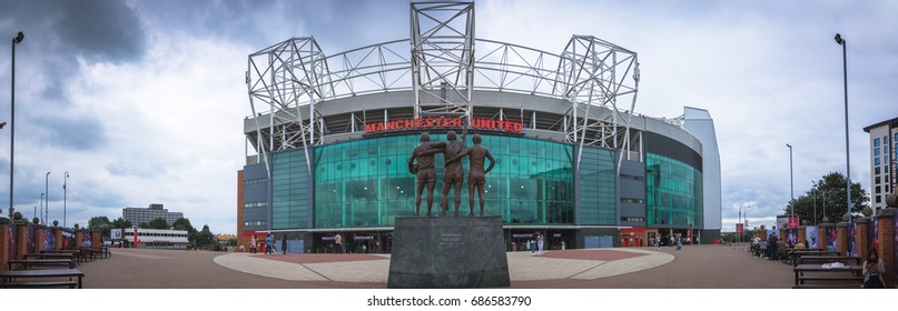 MANCHESTER, UK - JULY 08, 2017: Panorama View Of Old Trafford Stadium, Manchester, England