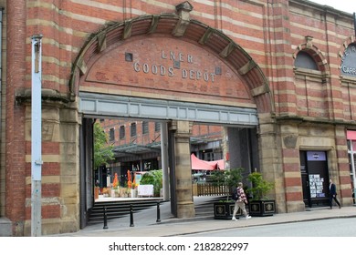 Manchester UK. July 26, 2022. Great Northern Warehouse With Text LNER Goods Depot- London And North Eastern Railway.