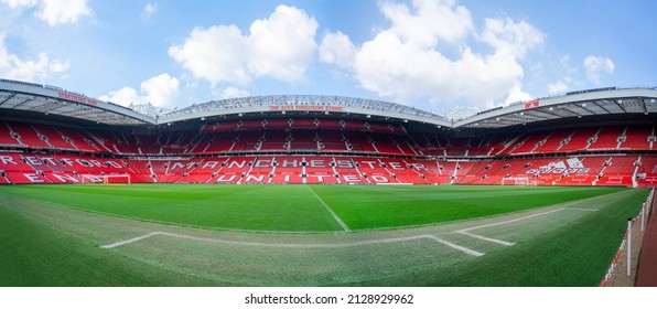 Manchester, UK - MAY 17, 2021:Old Trafford football stadium is the largest stadium home of Manchester united football club.