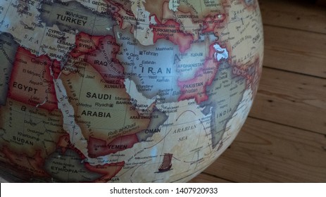 Manchester / UK - May 26 2019: Closeup of a set of countries on a world map globe in a household.  - Shutterstock ID 1407920933