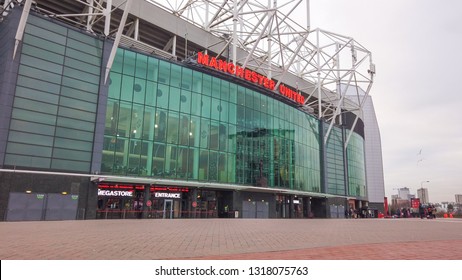 Manchester United Football Ground in Old Trafford - MANCHESTER / ENGLAND - JANUARY 1, 2019