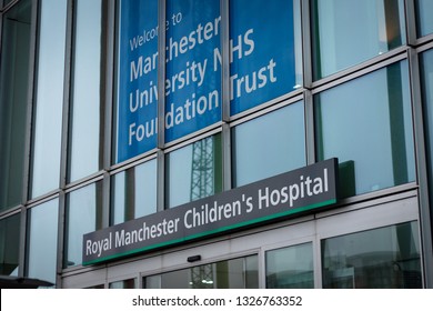 Manchester, United Kingdom - 03/01/2019:  Royal Manchester Childrens Hospital Front