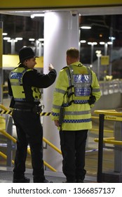 Manchester, United Kingdom. 31st December, 2018. British Transport Police Crime Scene Manager At The Scene Of A 3 Person Stabbing At Victoria Train Station Ben Earlam/Fire Photos