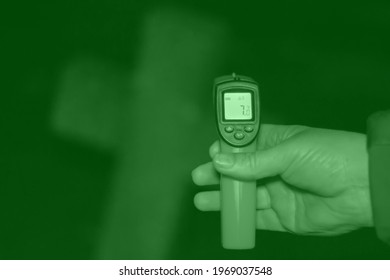 Manchester, United Kingdom - 6th May 2021: Ghost Hunting Equipment In Night Vision Green.