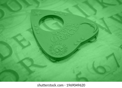 Manchester, United Kingdom - 6th May 2021: Ouija Board In Night Vision Green, Depth Of Field.