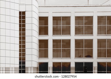 MANCHESTER,UK - FEBRUARY 2013: The Stark Modern Exterior Of The Siemens Complex, Manchester, February 11, 2013. The Prime Minister Praises Siemens For Its  Prized Apprenticeship Programme After Visit