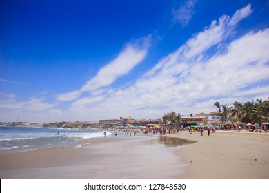 Mancora Surfer Beach In Peru.