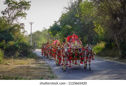 Mandalay, Myanmar - Feb 10, 2017. Burmese People At Shinbyu (pabbajja) Ceremony Of Theravada Buddhism In Mandalay, Myanmar.