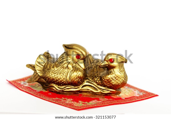 Brass feng shui mandarin ducks