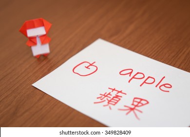 Mandarin; Learning New Language With Fruits Name Flash Cards