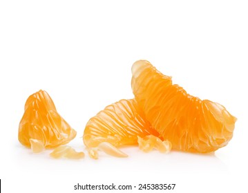 Mandarin Orange Citrus Fruit Slice Isolated.