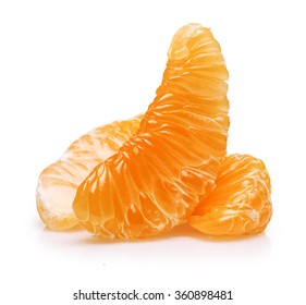 Mandarin Orange Citrus Fruit Slice Isolated.