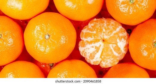 Mandarin tangerine clementine fruits mandarins tangerines clementines fruit background from above panorama top view