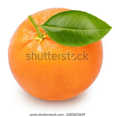 Mandarin Tangerine Orange with leaves isolated on white background, Orange fruit on white background with clipping path. ストックフォト © 