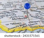 Mandeville, Jamaica marked by a blue map tack. The City of Mandeville is the capital of Manchester Parish and is located in Middlesex County.