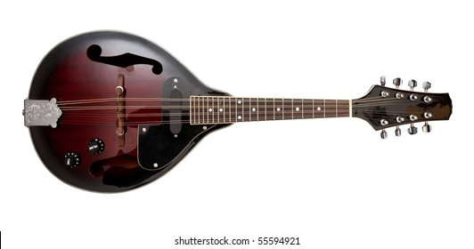 mandolin on white background with clipping path