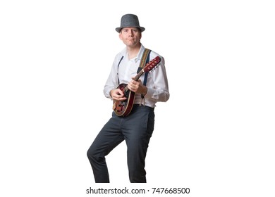 Mandolin Player With Hat