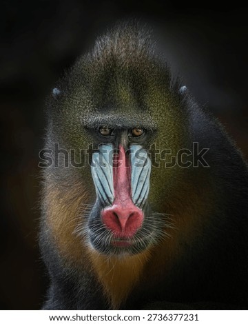  mandril monkey close up    (Mandrillus sphinx)
