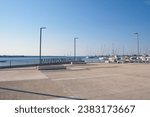 Manfredonia lettering on the small boat harbor