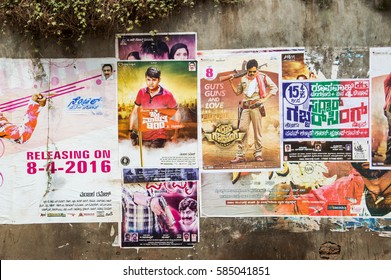 MANGALORE, INDIA - APRIL 16, 2016: Bollywood Movie Poster On Concrete Wall 