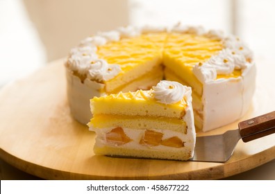mango cake with bright background. - Shutterstock ID 458677222