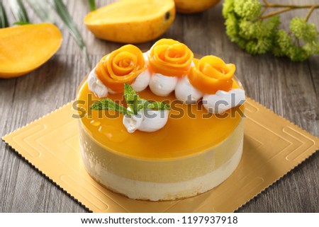 Similar – Image, Stock Photo Passion fruit and peach cake