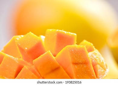 Mango cubes / slices close up / Macro - Powered by Shutterstock