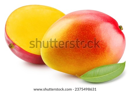 Mango fruit isolated on white background. Clipping Path..