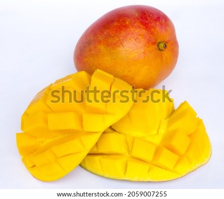 Mango fruit  on the white background  Guatemala  Tommy Atkins, central america 