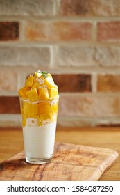 Mango Fruit Parfait In Glass 